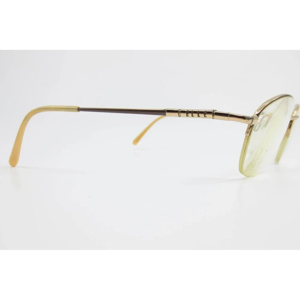 Elle EL2541 Gold Semi Rimless Oval Eyeglasses Frames 140mm Color BR